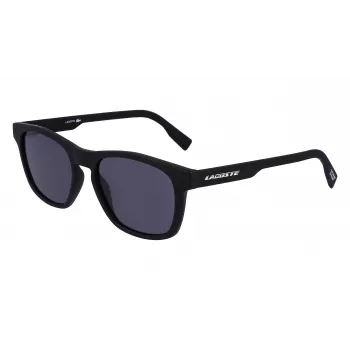 Lacoste L988S-2 vyriški stačiakampiai akiniai nuo saulės – juodas rėmelis, pilki lęšiai 54mm