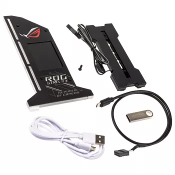 Lamptron Vertical GPU Holder with Display - Juodas