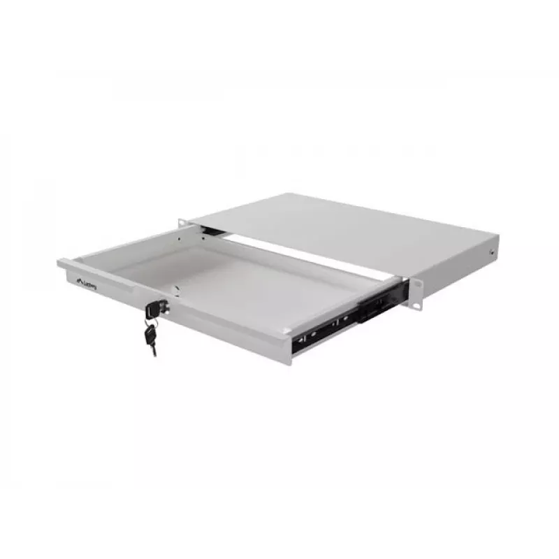 LANBERG 1U 19 colių ištraukiamas stalčius 270 mm gylio pilkas (30 kg talpa)