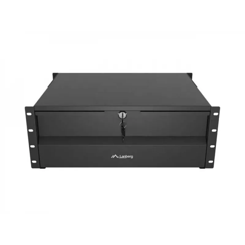 LANBERG 4U 19 colių fiksuota lentyna 360mm Juoda 90kg keliamoji galia
