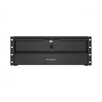 LANBERG 4U 19 colių fiksuota lentyna 360mm Juoda 90kg keliamoji galia