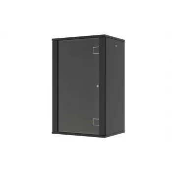 LANVIEW Quick Assembly Flat Pack 19 – 19 inch sieninis tinklo spintos kabinetas (6U, 600x450x320mm, grūdinto stiklo durys, juodos spalvos)