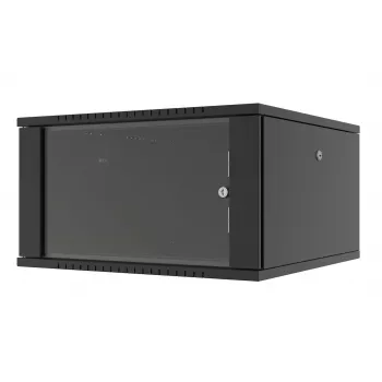 LANVIEW RWF07U66BL 19 inch 6U sieninis tinklo spintos korpusas, greito surinkimo plokščias paketas, juodas