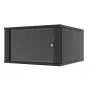LANVIEW RWF07U66BL 19 inch 6U sieninis tinklo spintos korpusas, greito surinkimo plokščias paketas, juodas