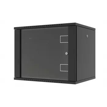 LANVIEW RWF09U45BL 19 colių 6U sieninis tinklo spintos korpusas, greito surinkimo plokščia pakuotė, 600x450x368 mm, juoda