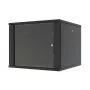 LANVIEW RWF09U66BL Quick Assembly Flatpack 19 sieninis tinklo spintas, 6U, 19 colių, juodas