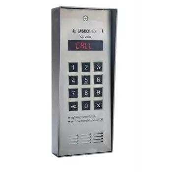 Laskomex CD-2600R garso durų skambučio panelis su nerūdijančio plieno RFID kortelių skaitytuvu, montuojamas ant paviršiaus