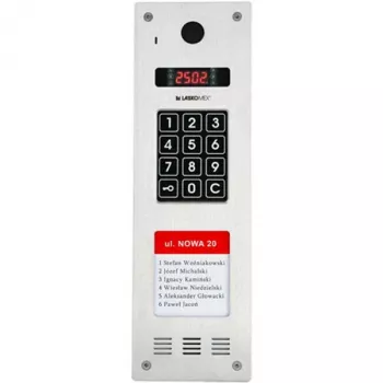 Laskomex CP-2533NR-040 siauras vertikalus garso skydelis iš nerūdijančio plieno su RFID skaitytuvu