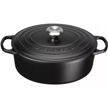 Le Creuset Signature Oval Roaster 31 cm Black Emaliuotas ketus (4.7L)