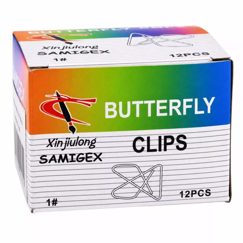 LEAN Butterfly metaliniai sąvaržėliai dokumentams, biurui, 24 mm, 100 vnt.