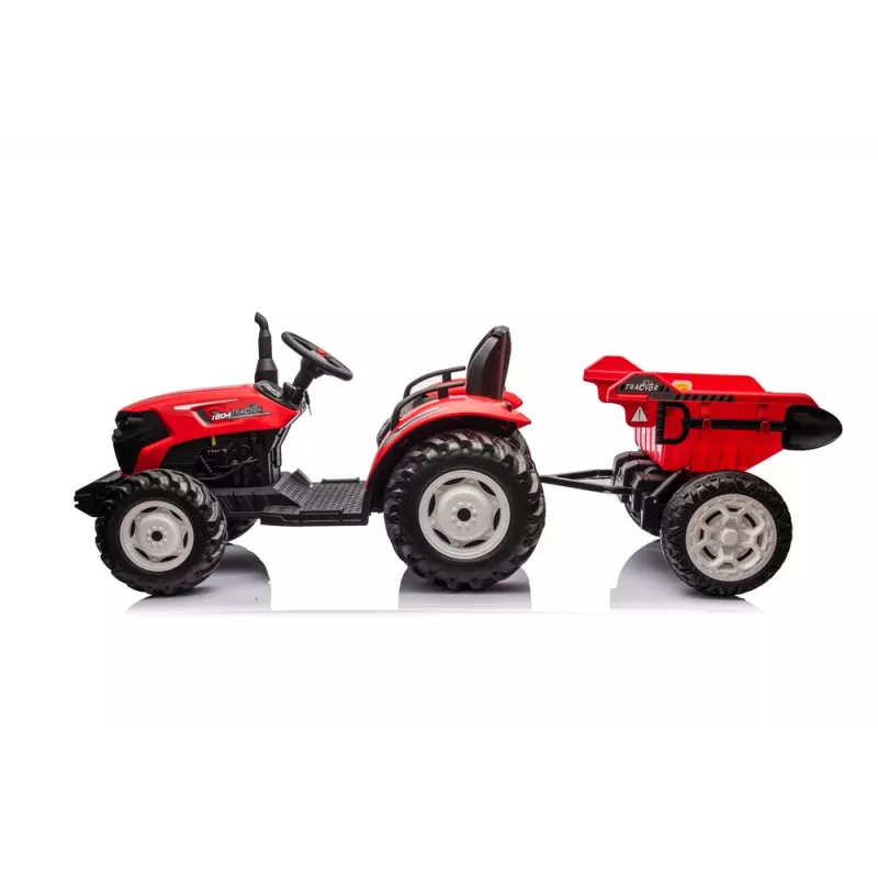 LEAN CARS 24V baterijomis varomas traktorius HC-306 raudonas su priekaba | Kur.lt