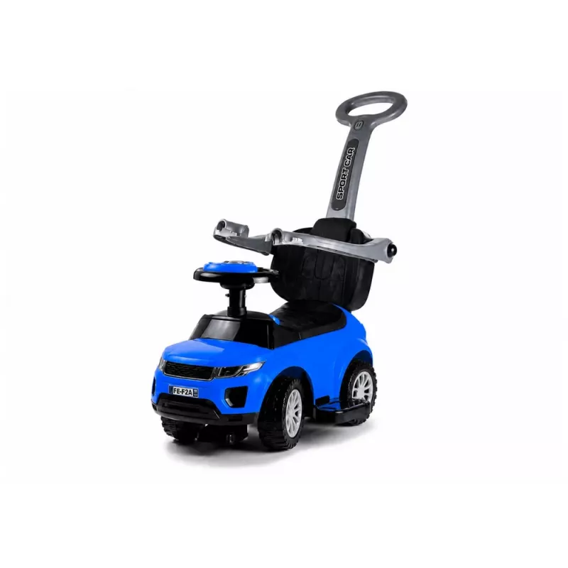 LEAN CARS 614W Vaikiškas 3-in-1 Stumiamas Automobiliukas su Tėvų Rankena - Mėlynas