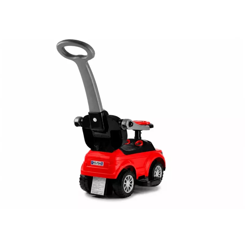 LEAN CARS 614W Vaikiškas stumiamas automobilis su tėvų rankena - Raudonas