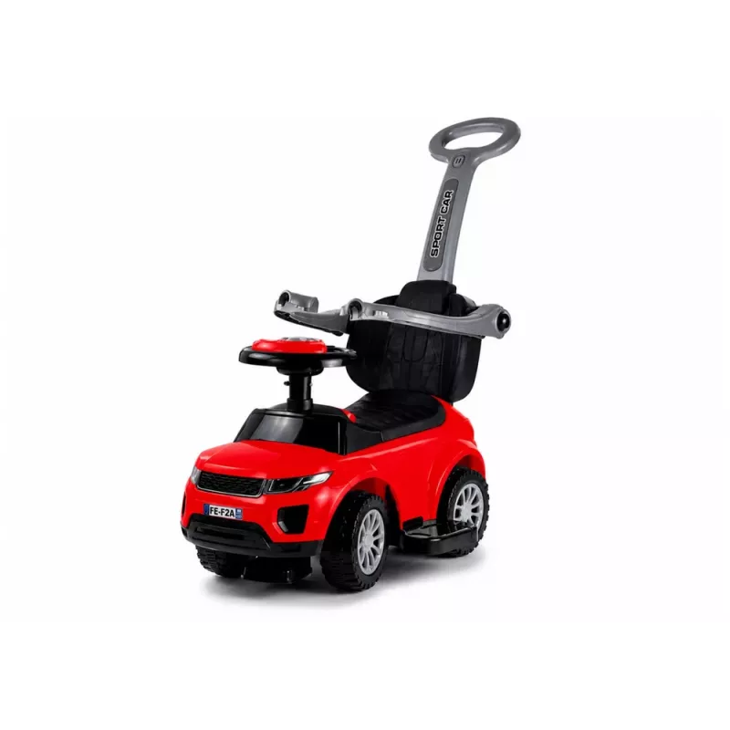 LEAN CARS 614W Vaikiškas stumiamas automobilis su tėvų rankena - Raudonas