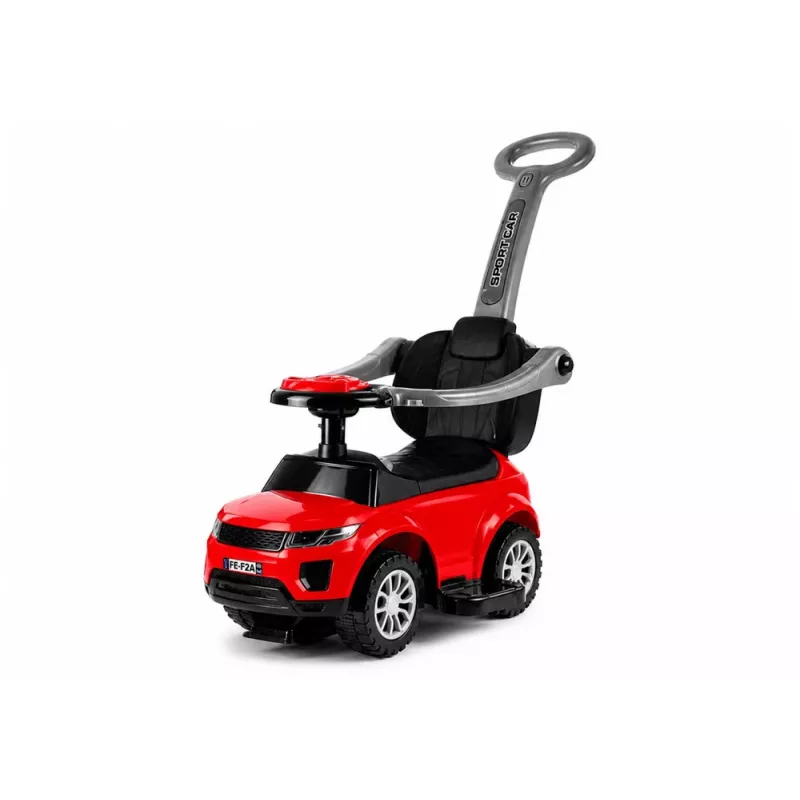 LEAN CARS 614W Vaikiškas stumiamas automobilis su tėvų rankena - Raudonas