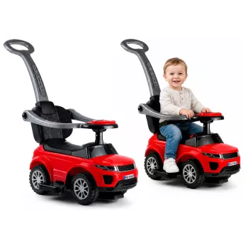 LEAN CARS 614W Vaikiškas stumiamas automobilis su tėvų rankena - Raudonas