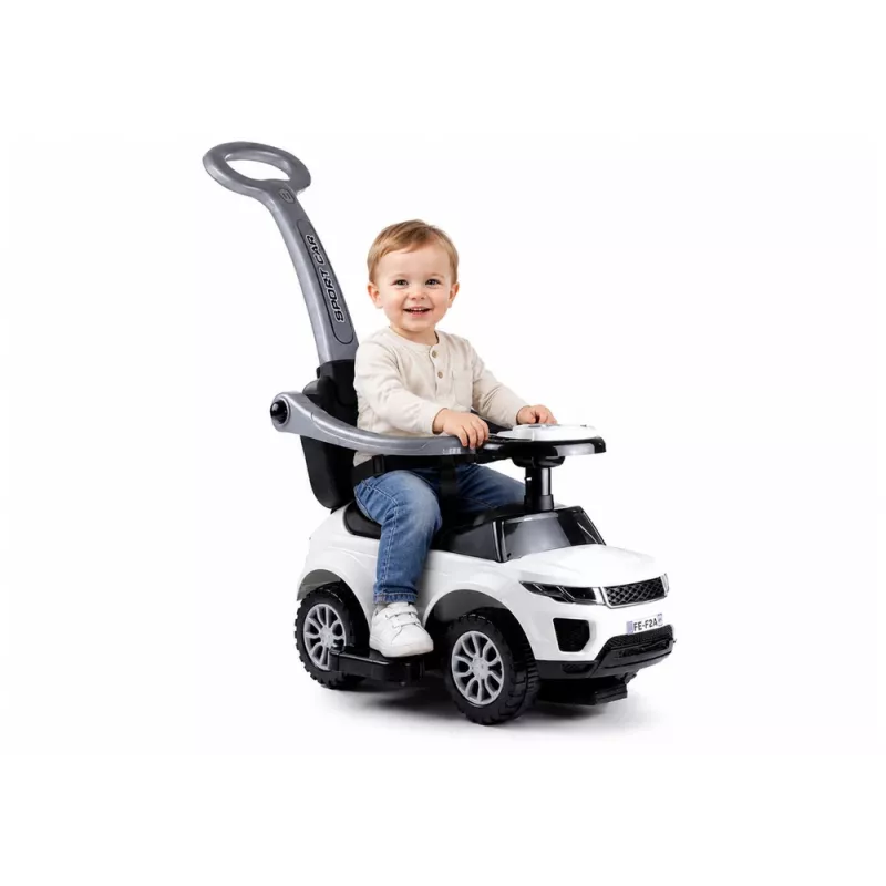LEAN CARS 614W Vaikiškas triratukas su tėvų rankena - Baltas