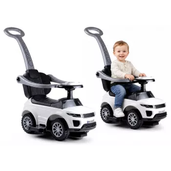 LEAN CARS 614W Vaikiškas triratukas su tėvų rankena - Baltas