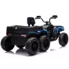 LEAN CARS Baterijomis varomas keturratis ATV su 6 ratais ir priekaba JC606 24V 4x4 mėlynas