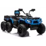 LEAN CARS Baterijomis varomas keturratis ATV su 6 ratais ir priekaba JC606 24V 4x4 mėlynas