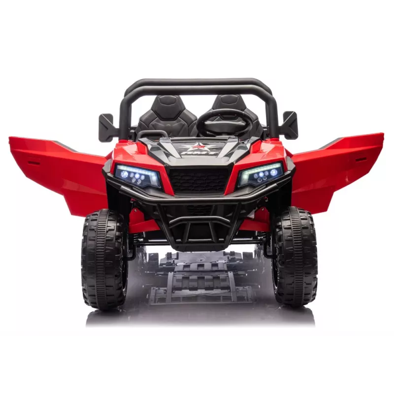 LEAN CARS baterijomis varoma transporto priemonė 6 ratai XB-1038A 4x4 24V raudona