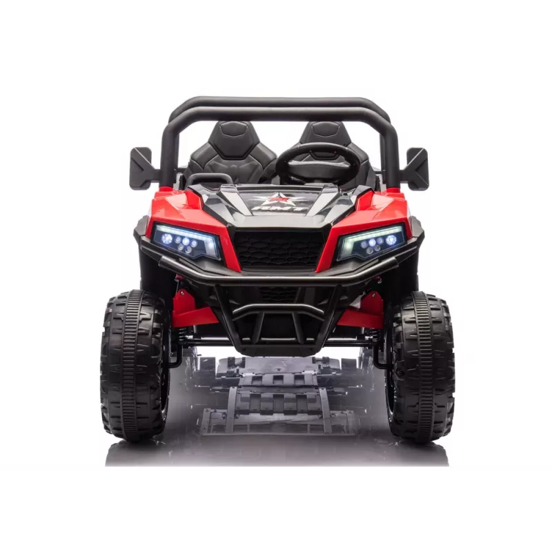 LEAN CARS baterijomis varoma transporto priemonė 6 ratai XB-1038A 4x4 24V raudona
