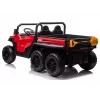 LEAN CARS baterijomis varoma transporto priemonė 6 ratai XB-1038A 4x4 24V raudona
