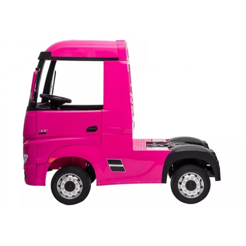 LEAN CARS baterijomis varomas automobilis Mercedes Actros Truck Pink 4x4 su MP3 LED Pilot