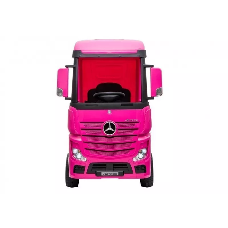 LEAN CARS baterijomis varomas automobilis Mercedes Actros Truck Pink 4x4 su MP3 LED Pilot