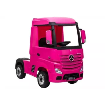 LEAN CARS baterijomis varomas automobilis Mercedes Actros Truck Pink 4x4 su MP3 LED Pilot
