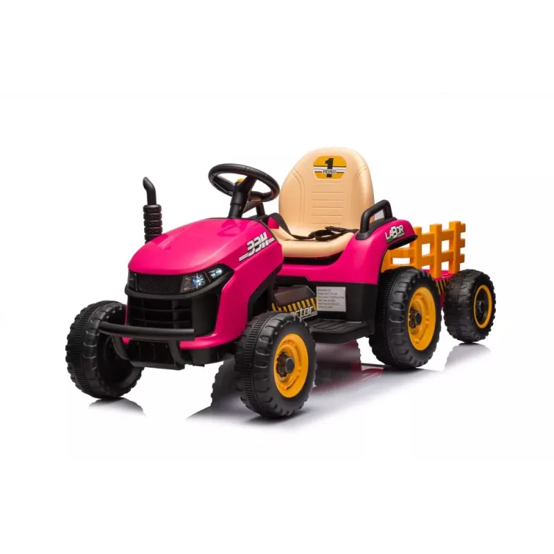 LEAN CARS baterijomis varomas traktorius BBH-030 rožinė