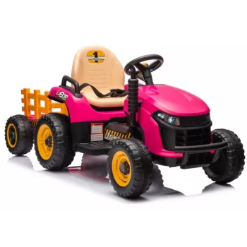 LEAN CARS baterijomis varomas traktorius BBH-030 rožinė