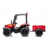 LEAN CARS Battery Tractor BLT-206 raudonas, 12V 7Ah, 2x35W, vaikiškas traktorius su nuotolinio valdymo pulteliu ir priekaba