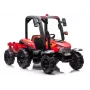 LEAN CARS Battery Tractor BLT-206 raudonas, 12V 7Ah, 2x35W, vaikiškas traktorius su nuotolinio valdymo pulteliu ir priekaba