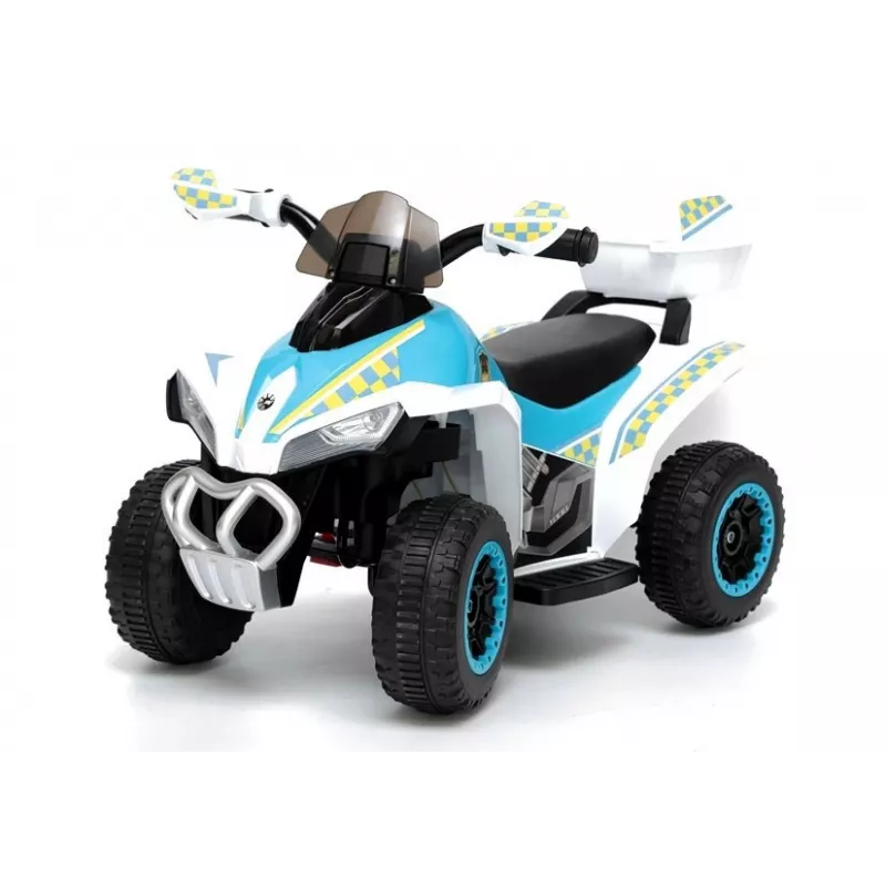 LEAN CARS Electric Ride-On Police Quad GTS1188-A White LED Lights Music Storage