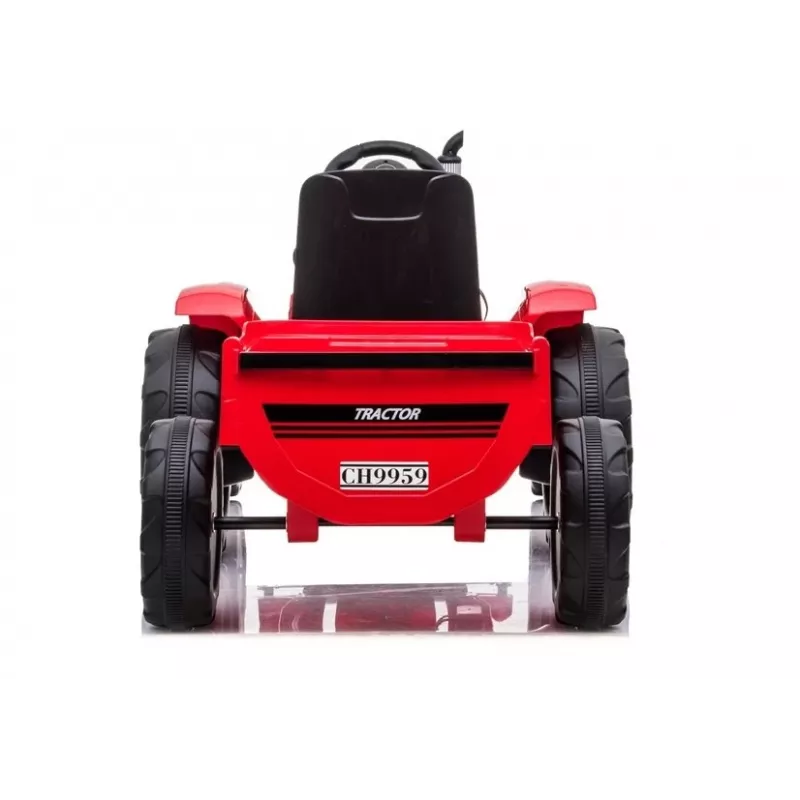 LEAN CARS Electric Ride-On Tractor CH9959 Red su priekaba, LED lemputėmis, nuotolinio valdymo pultu ir radiju