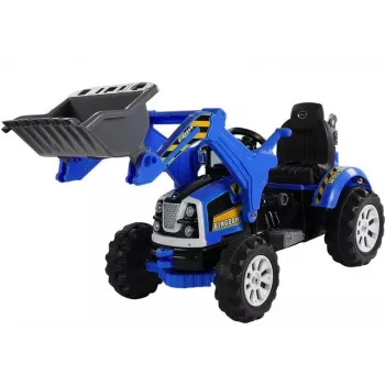 LEAN CARS Electric Ride On Tractor with Bucket Excavator Blue