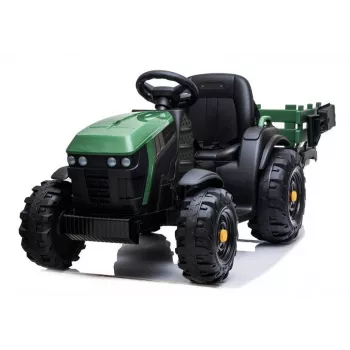 LEAN CARS Electric Ride On Tractor with Trailer BDM0925 Military Green