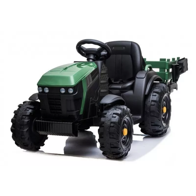 LEAN CARS Electric Ride On Tractor with Trailer BDM0925 Military Green