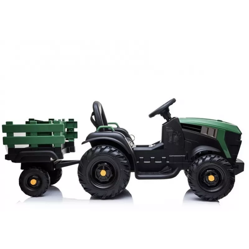 LEAN CARS Electric Ride On Tractor with Trailer BDM0925 Military Green