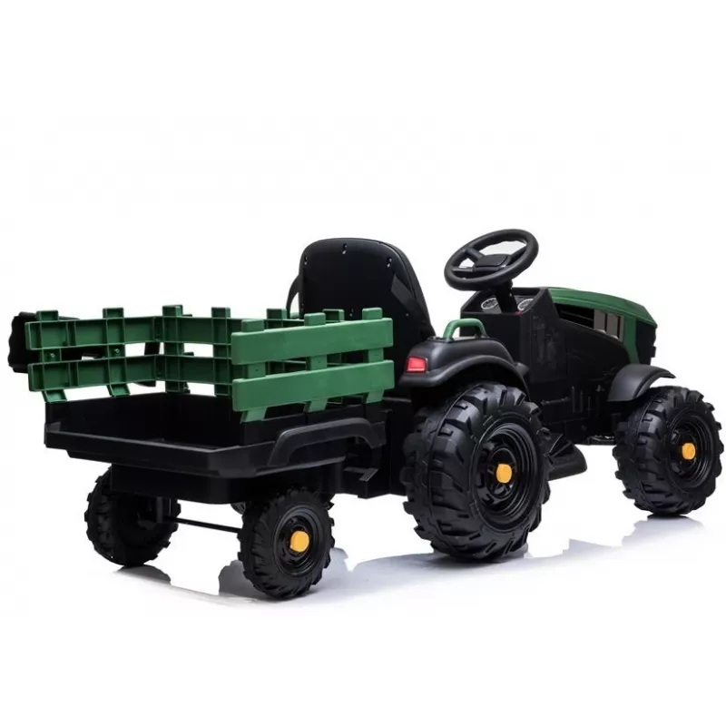LEAN CARS Electric Ride On Tractor with Trailer BDM0925 Military Green