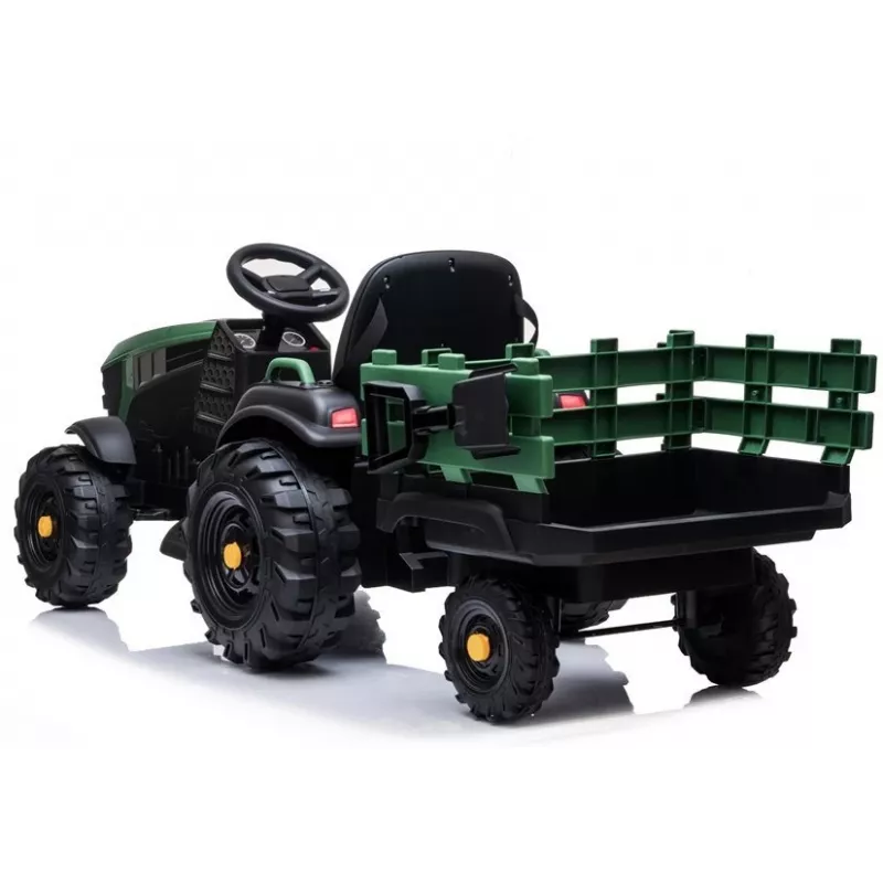 LEAN CARS Electric Ride On Tractor with Trailer BDM0925 Military Green