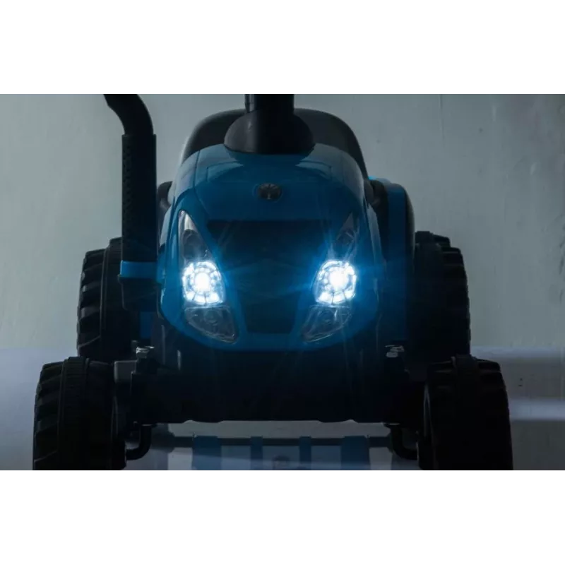LEAN CARS elektrinis traktorius su priekaba A009 mėlynas - 12V, 2x35W, nuotolinio valdymo pultas