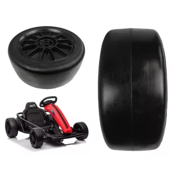 LEAN CARS priekinis ratas Gokart SX1968 – 220 mm EVA putplasčio padanga, ABS ratlankis, juodas