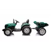 LEAN CARS HC-306 baterijomis varomas traktorius su priekaba, tamsiai žalia, 24V