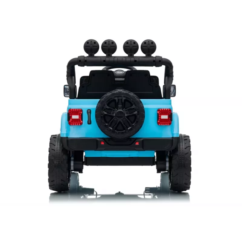 LEAN CARS Jeep Rubicon DK-JWR558 24V šviesiai mėlynas elektrinis automobilis su tėvų nuotolinio valdymo pultu