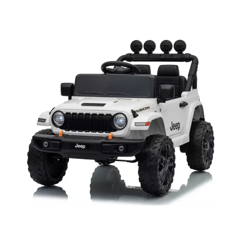LEAN CARS Jeep Rubicon DK-JWR558 24V Baltas elektrinis automobilis vaikams