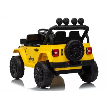 LEAN CARS Jeep Rubicon DK-JWR558 24V Geltonas elektrinis automobilis su nuotolinio valdymo pultu