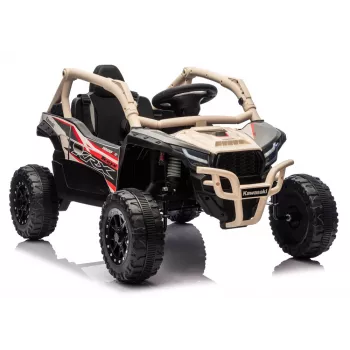 LEAN CARS Kawasaki JS330 24V 5Ah akumuliatorinis automobilis juodas ir smėlio spalvos