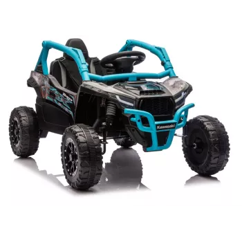 LEAN CARS Kawasaki JS330 24V 5Ah Black and Blue Battery Car